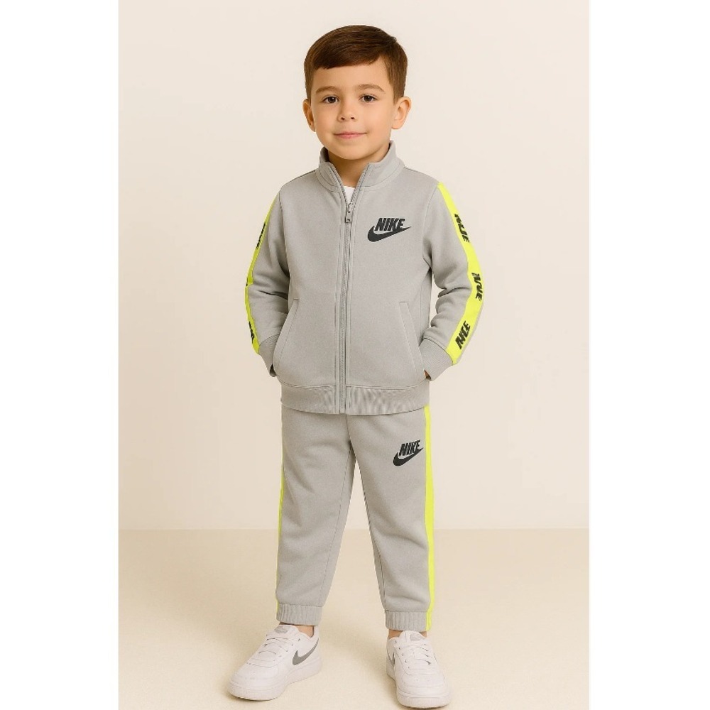 Nike Kids Baby 3T Logo Jacket Pants Track Set Light Smoke Grey Toddler 66G796 - Picture 7 of 7